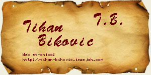 Tihan Biković vizit kartica